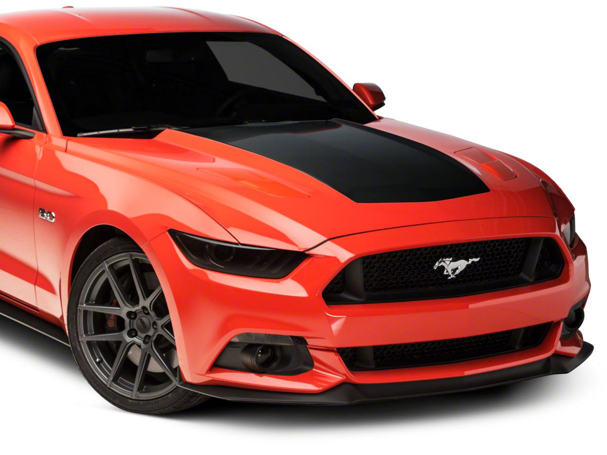 SEC10 Hood Accent Decal; Gloss Black (15-17 Mustang GT, EcoBoost, V6)