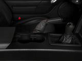 SpeedForm Premium Black Leather E-Brake Boot; Red Stitch (05-09 Mustang)
