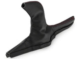 SpeedForm Premium Black Leather E-Brake Boot; Red Stitch (05-09 Mustang)