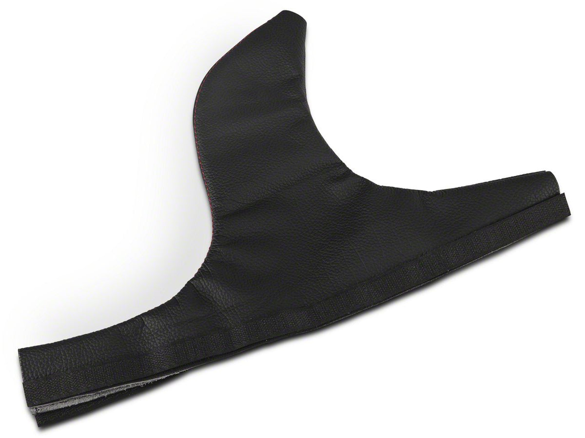 SpeedForm Premium Black Leather E-Brake Boot; Red Stitch (05-09 Mustang)