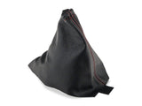SpeedForm Premium Black Leather E-Brake Boot; Red Stitch (10-14 Mustang)