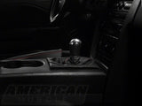 SpeedForm Premium Black Leather Shift Boot; Red Stitch (05-09 Mustang w/ Manual Transmission)
