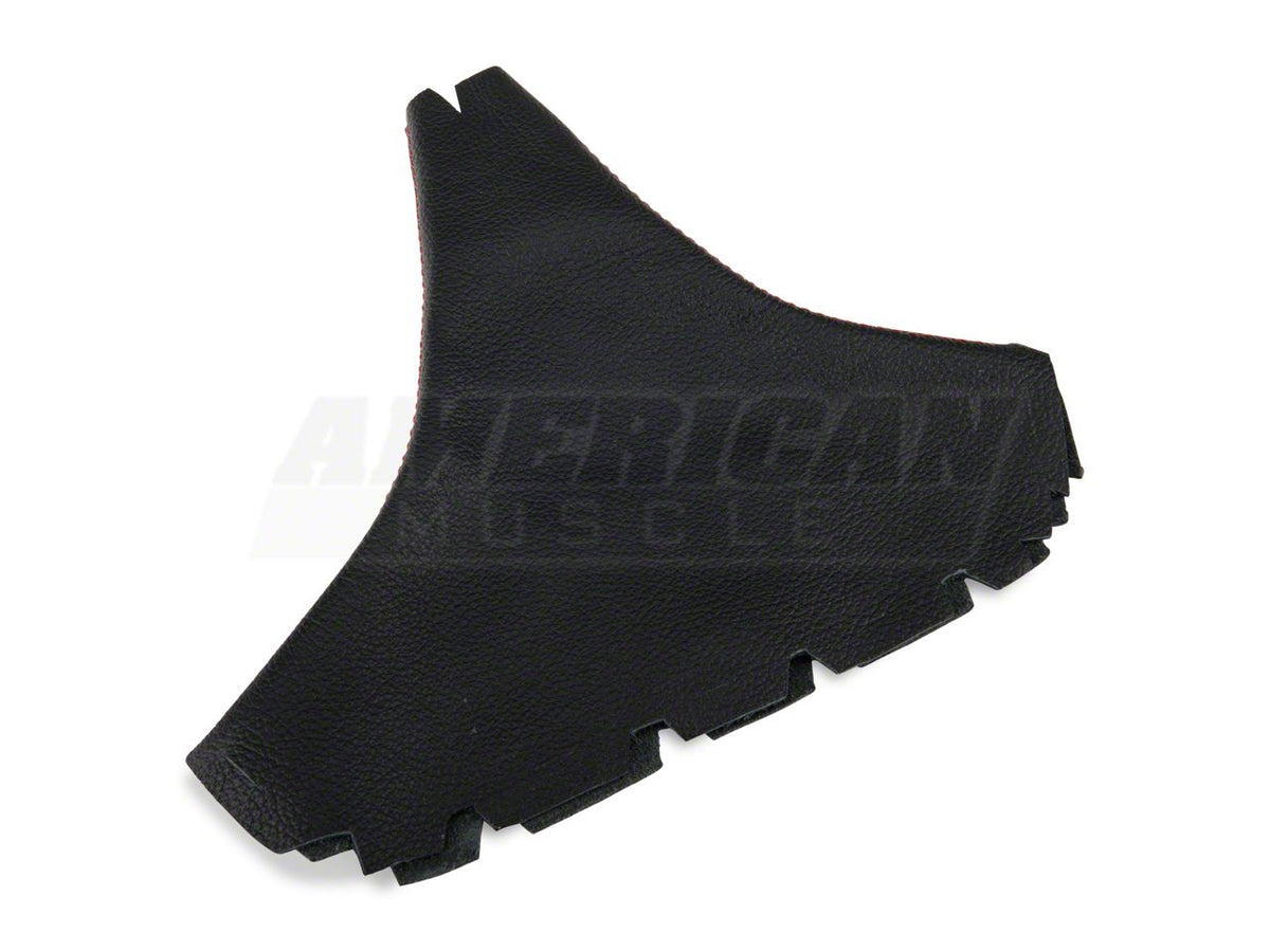 SpeedForm Premium Black Leather Shift Boot; Red Stitch (05-09 Mustang w/ Manual Transmission)
