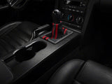 SpeedForm Premium Black Leather Shift Boot; Dual Red Stripe (05-09 Mustang GT, V6)