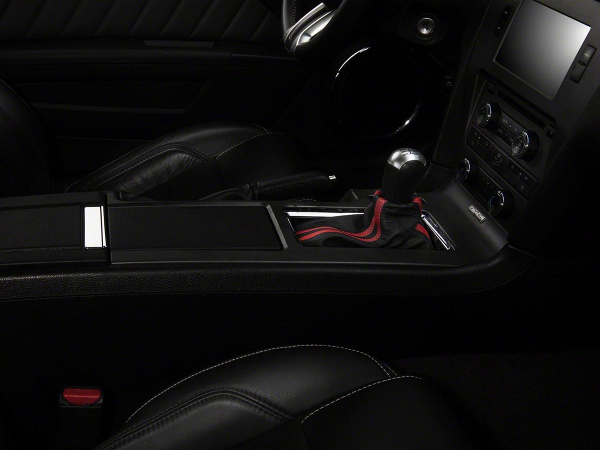 SpeedForm Premium Black Leather Shift Boot; Dual Red Stripe (10-14 Mustang)