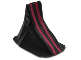 SpeedForm Premium Black Leather Shift Boot; Dual Red Stripe (10-14 Mustang)