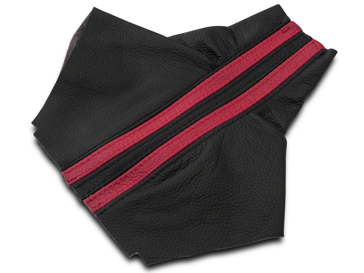 SpeedForm Premium Black Leather Shift Boot; Dual Red Stripe (10-14 Mustang)