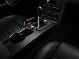 SpeedForm Premium Black Leather Shift Boot; Red, White and Blue Stripe (05-09 Mustang GT, V6)