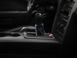 SpeedForm Premium Black Leather Shift Boot; Red, White and Blue Stripe (05-09 Mustang GT, V6)