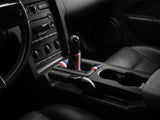 SpeedForm Premium Black Leather Shift Boot; Red, White and Blue Stripe (05-09 Mustang GT, V6)