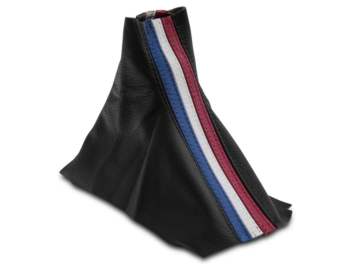 SpeedForm Premium Black Leather Shift Boot; Red, White and Blue Stripe (10-14 Mustang)