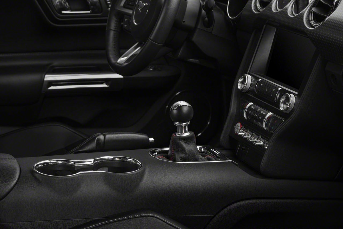 SpeedForm Premium Black Leather Shift Boot; Red Stitching (15-23 Mustang, Excluding GT500)