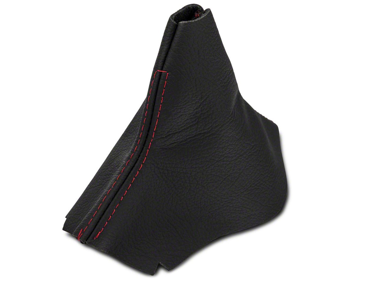 SpeedForm Premium Black Leather Shift Boot; Red Stitching (15-23 Mustang, Excluding GT500)