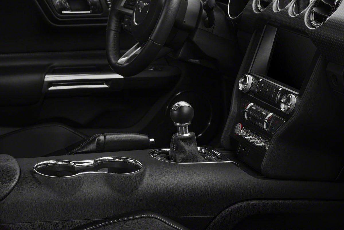 SpeedForm Premium Black Leather Shift Boot; Silver Stitching (15-23 Mustang, Excluding GT500)