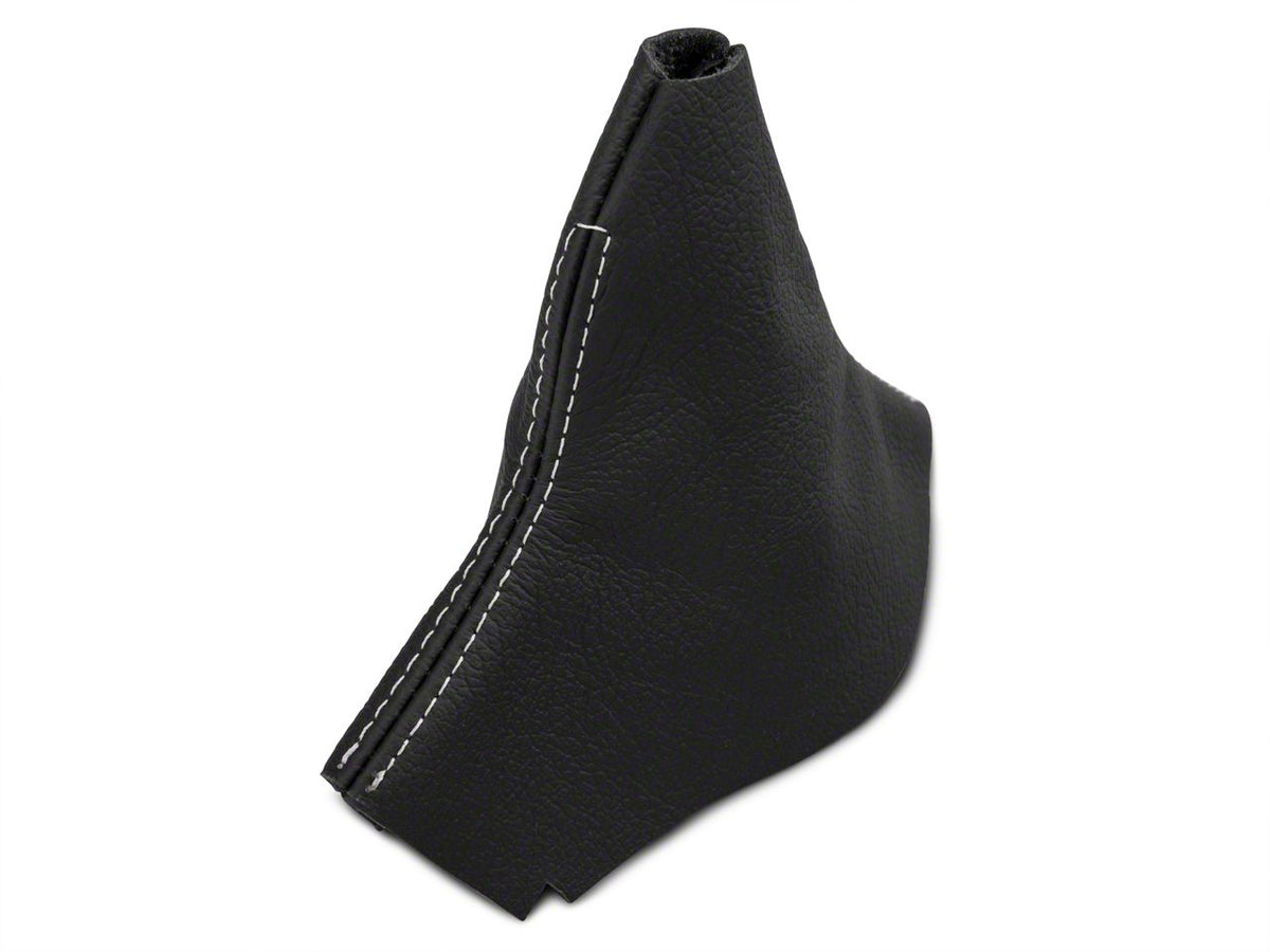 SpeedForm Premium Black Leather Shift Boot; Silver Stitching (15-23 Mustang, Excluding GT500)