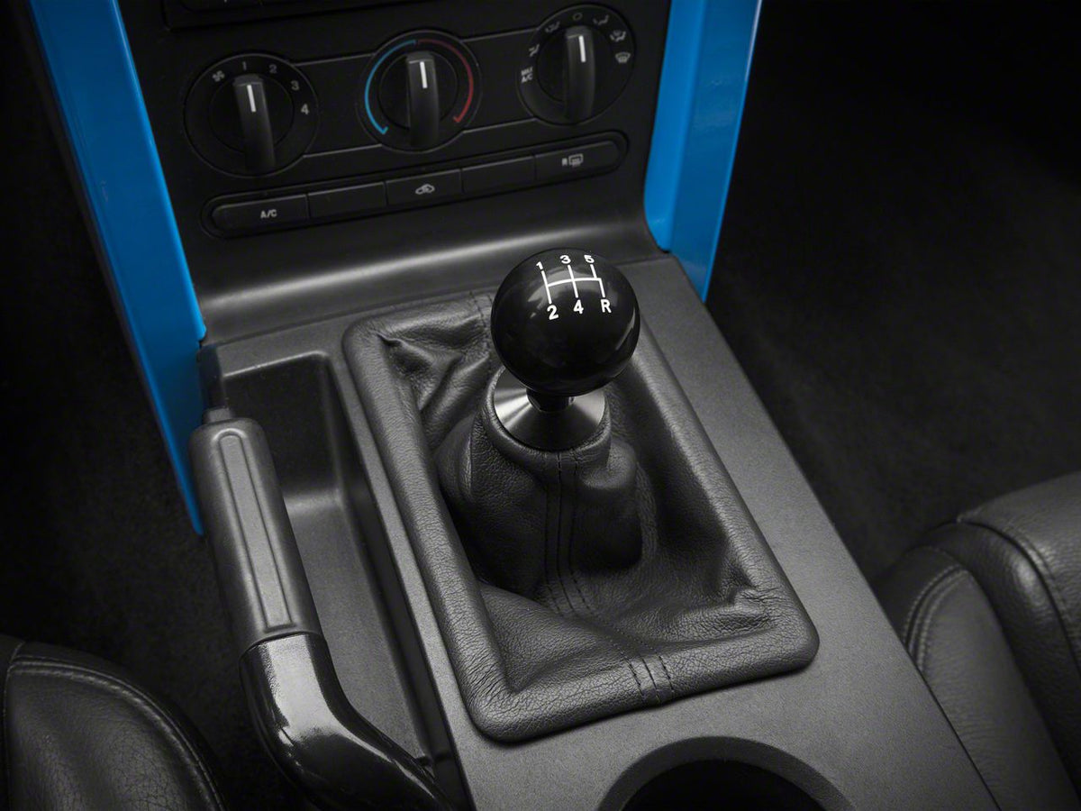 SpeedForm Modern Billet Retro Style 5-Speed Shift Knob; Black (05-10 Mustang GT, V6)