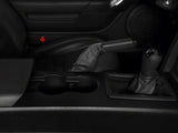 SpeedForm Premium Black Leather E-Brake Boot; Silver Stitch (05-09 Mustang)