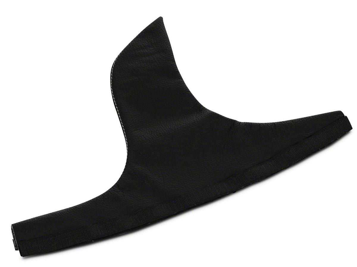 SpeedForm Premium Black Leather E-Brake Boot; Silver Stitch (05-09 Mustang)