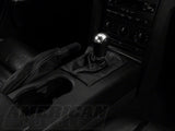 SpeedForm Premium Black Leather Shift Boot; Silver Stitch (05-09 Mustang w/ Manual Transmission)