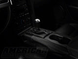 SpeedForm Premium Black Leather Shift Boot; Silver Stitch (05-09 Mustang w/ Manual Transmission)