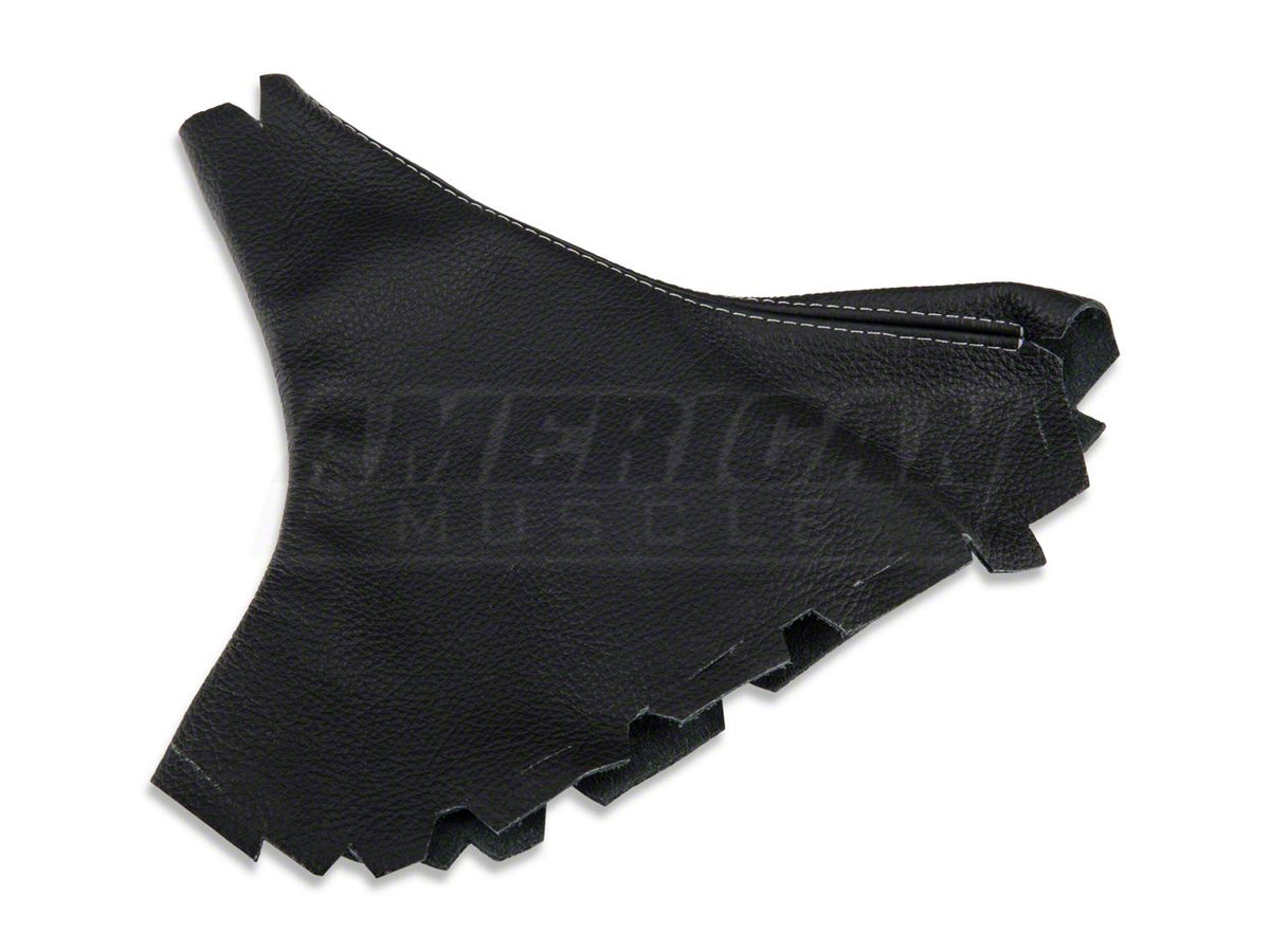 SpeedForm Premium Black Leather Shift Boot; Silver Stitch (05-09 Mustang w/ Manual Transmission)