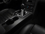 SpeedForm Premium Black Leather Shift Boot; Dual White Stripe (05-09 Mustang GT, V6)