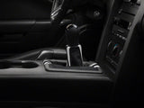 SpeedForm Premium Black Leather Shift Boot; Dual White Stripe (05-09 Mustang GT, V6)