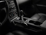 SpeedForm Premium Black Leather Shift Boot; Dual White Stripe (05-09 Mustang GT, V6)