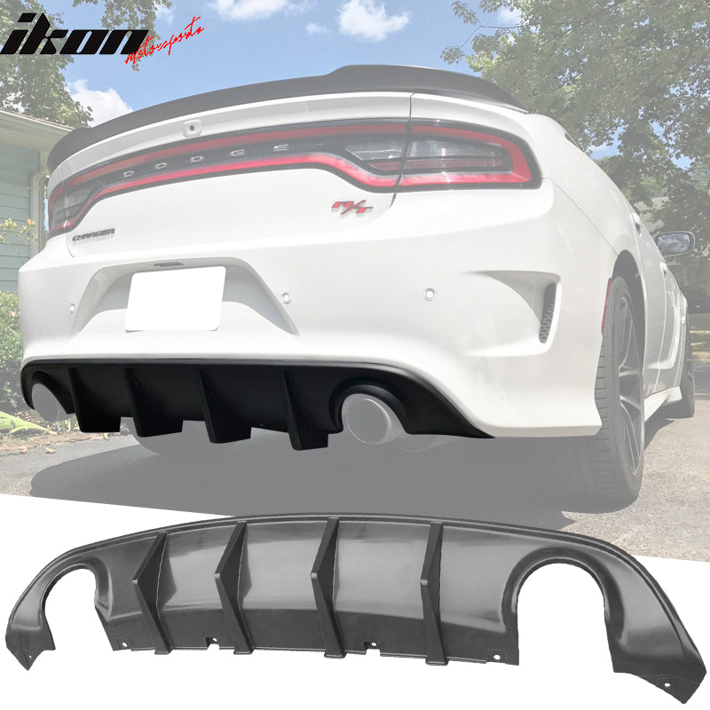 2015-2023 Dodge Charger Black Rear Bumper Conversion Diffuser Lip PP