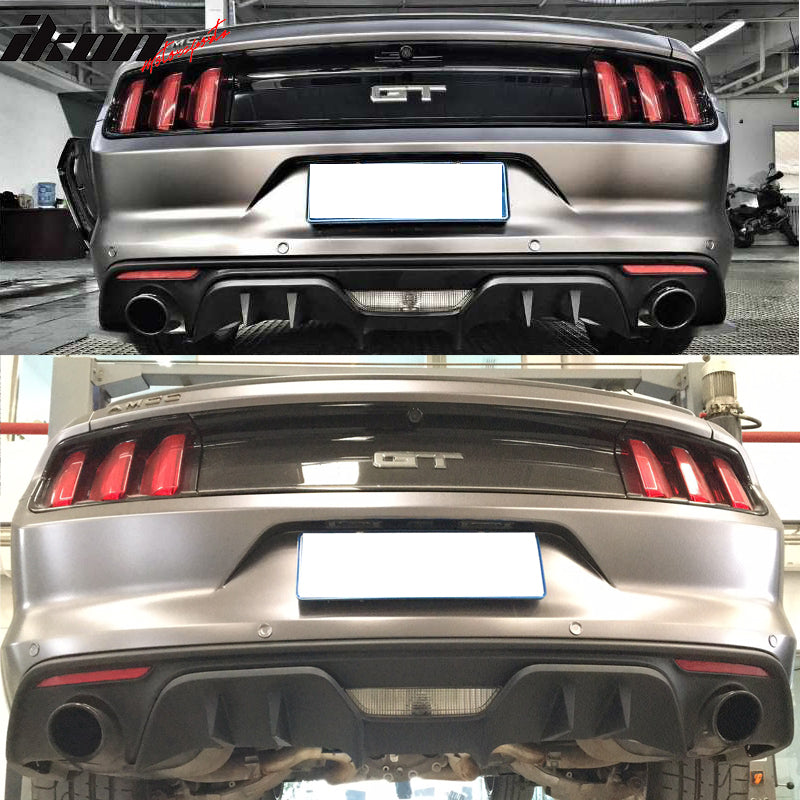 Fits 15-17 Mustang Premium Rear Bumper & R Spec 3 Pc Rear Diffuser