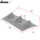 Universal 14"x6" 3 Fins Carbon Fiber Print Rear Bumper Diffuser ABS