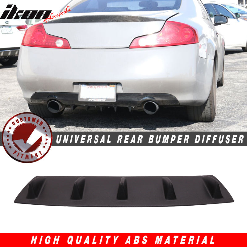 23" x 6" Universal Rear Bumper Diffuser Lip 5 Shark Fins Under