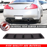 23" x 6" Universal Rear Bumper Diffuser Lip 5 Shark Fins Under