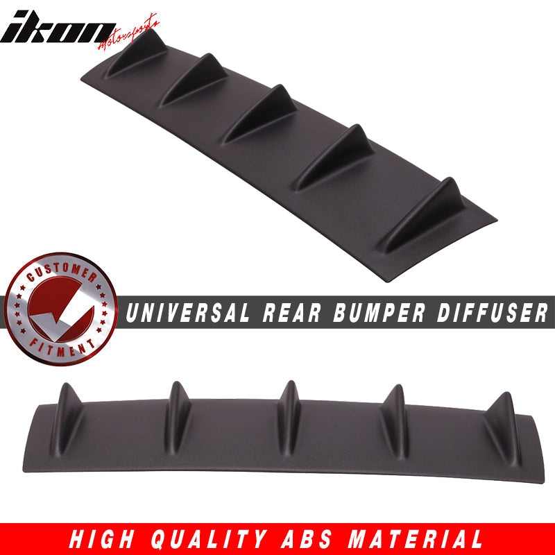23" x 6" Universal Rear Bumper Diffuser Lip 5 Shark Fins Under