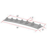 33" x 6" Universal Rear Bumper Diffuser Lip 7 Shark Fins Under