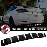 33" x 6" Universal Rear Bumper Diffuser Lip 7 Shark Fins Under