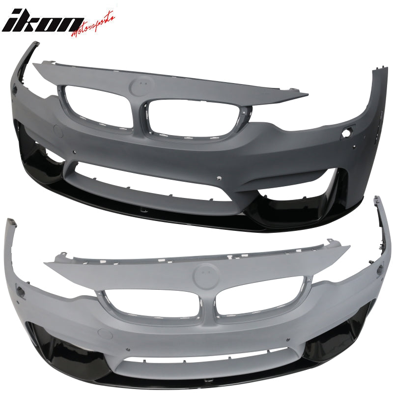 2015-2020 BMW F80 M3 F82 M4 P Style Black Front Bumper Lip 3PC PP