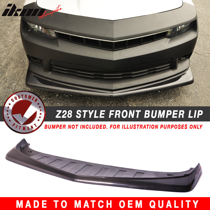 2014-2015 Chevy Camaro SS Z28 Style Front Bumper Lip Carbon Fiber CF