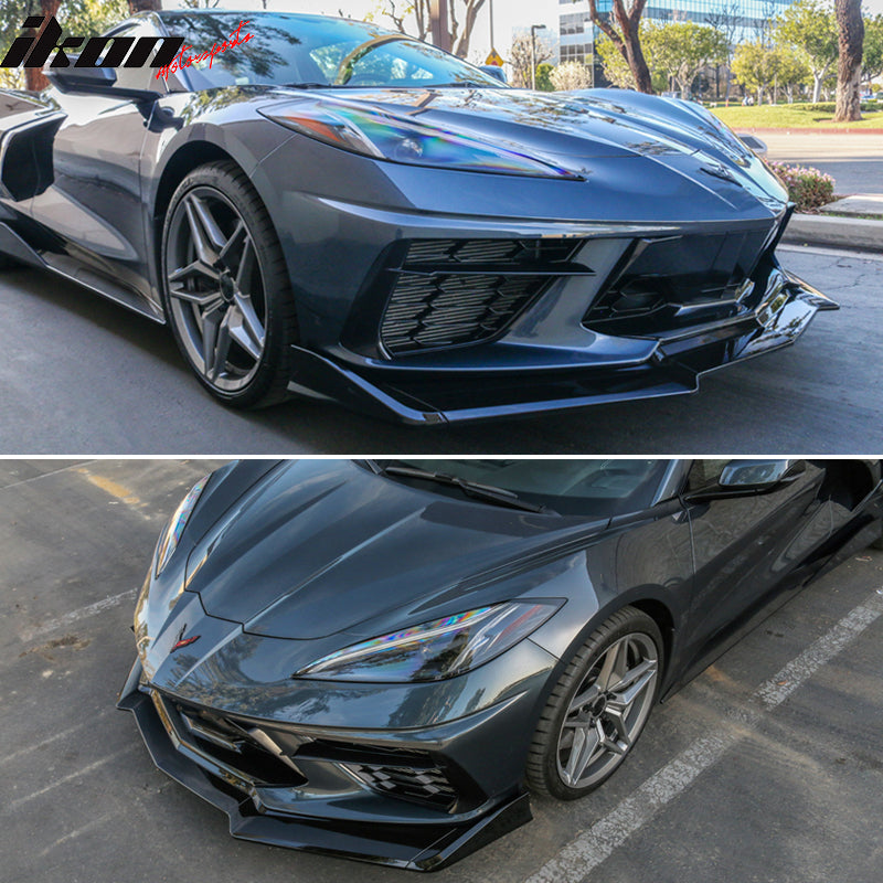 2020-2025 Chevy Corvette C8 IKON Style Front Bumper Lip 5PCS ABS
