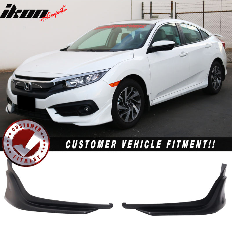 2016-2018 Honda Civic Coupe Sedan Front Bumper Lip Splitter