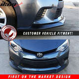2014-2016 Corolla L-LE GT Style Front Bumper Lip Chin Spoiler PU