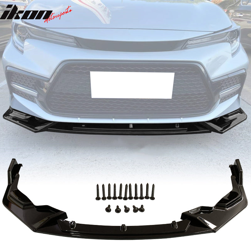 2020-2022 Toyota Corolla SE XSE C Style Front Bumper Lip PP 3PC