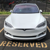 2017-2020 Tesla Model S IKON Style Front Bumper Lip Carbon Fiber