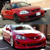 Universal 16"x 6.5"x13" Ikon Style Front Bumper Canards Aluminum
