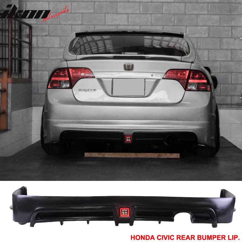 2006-2011 Honda Civic Sedan Rear Lip Spoiler PP LED 3RD Brake Lamp