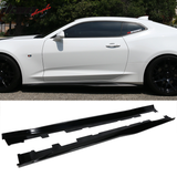 2016-2024 Chevy Camaro ZL1 Style Gloss Black Side Skirts ABS