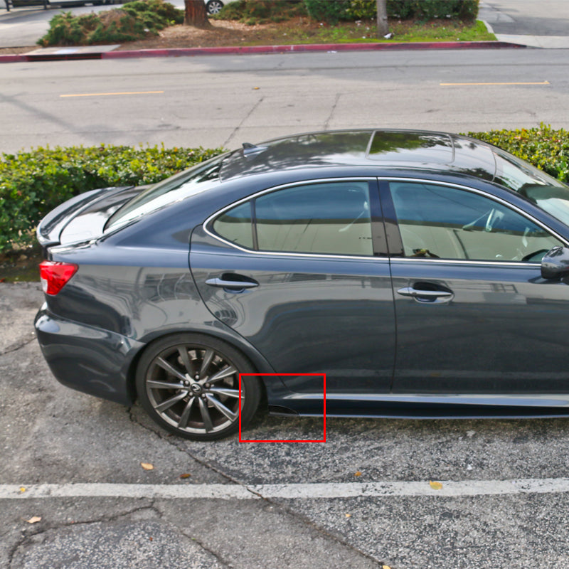 Universal Cars V2 Style Black Side Skirt Extensions Winglet Add On PP