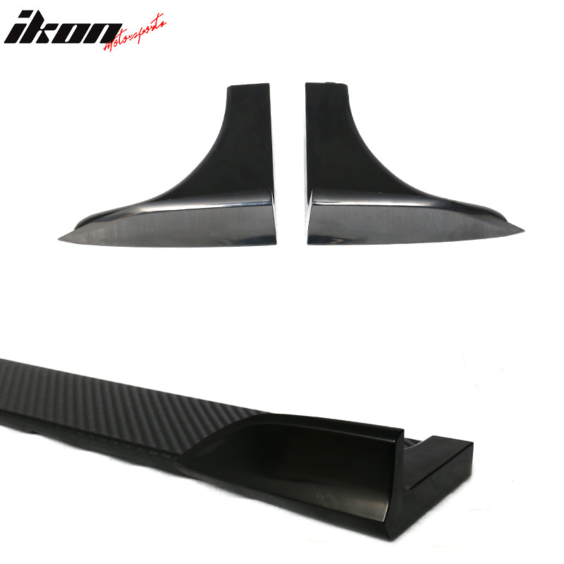 Universal Cars V2 Style Black Side Skirt Extensions Winglet Add On PP
