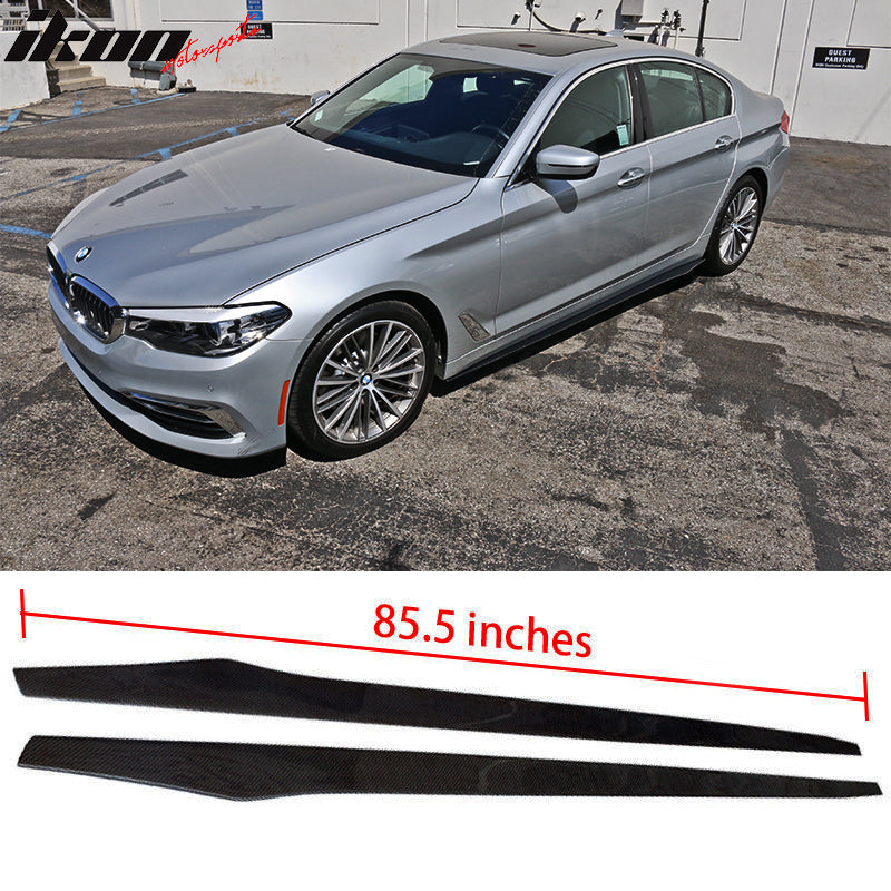 2017-2023 BMW G30 Flat Bottom Line Lip Carbon CF Side Skirt Extension
