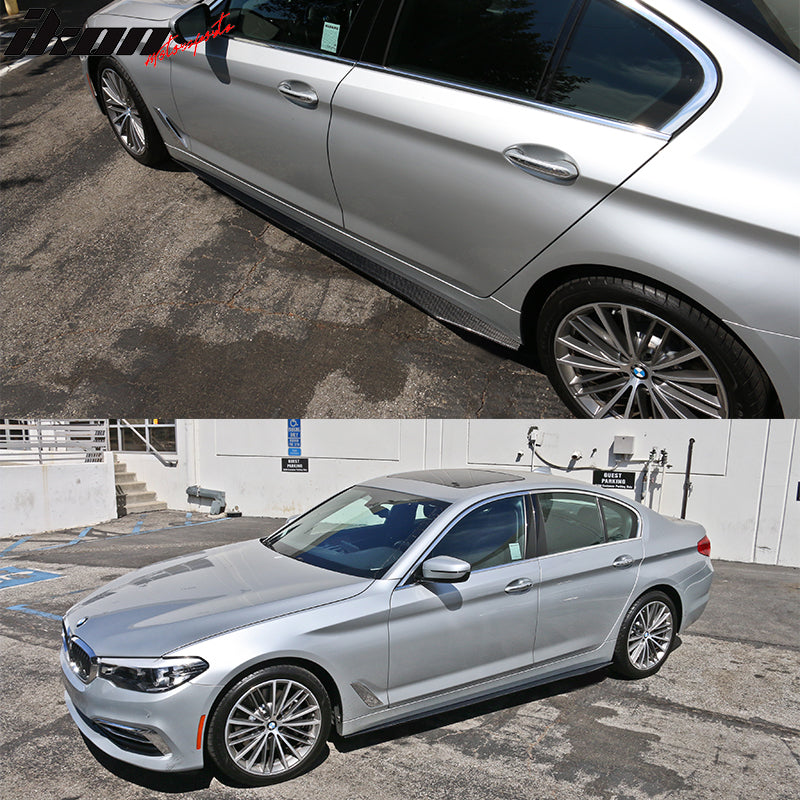 2017-2023 BMW G30 Flat Bottom Line Lip Carbon CF Side Skirt Extension